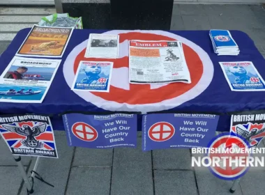 british movement street stall in Southport.