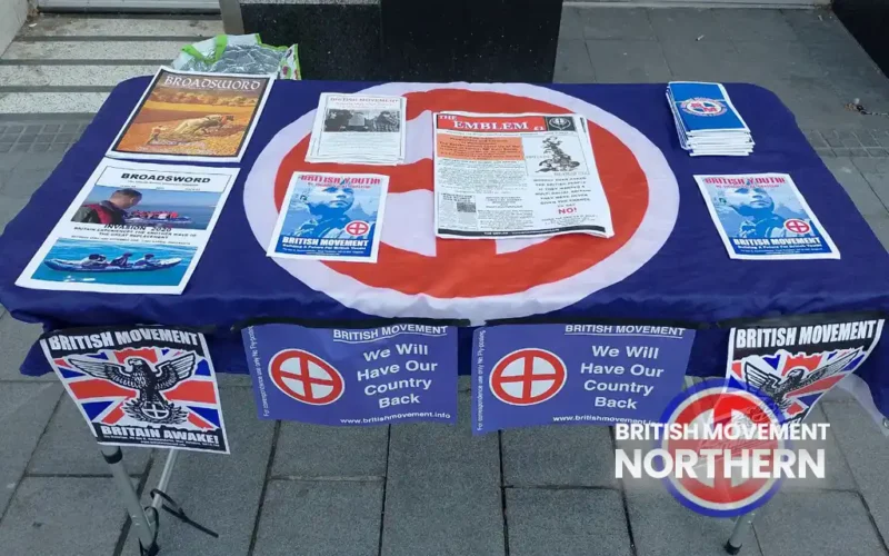 british movement street stall in Southport.