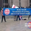 BM protest outside Liverpool crown court.